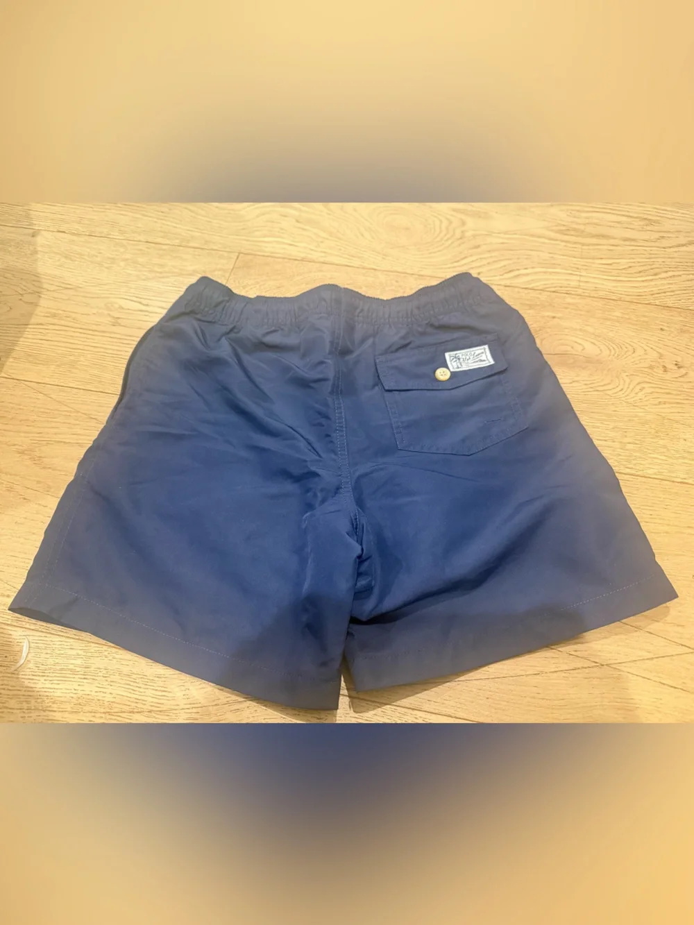 Polo by Ralph Lauren Navy Blue Kids Swim Trunks with Red Logo